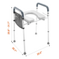 Adjustable Raised Toilet Seat with Padded Armrests and 350lb Weight Capacity