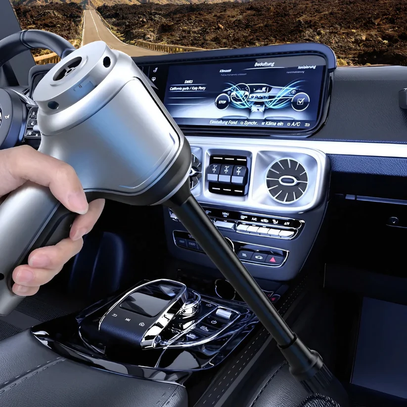 Cordless Car Vacuum with Brushless Motor and 6 Attachments, USB Charging