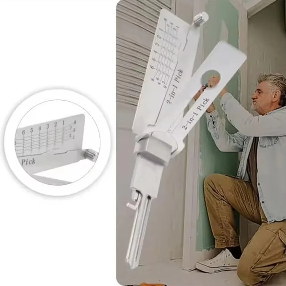 Key Decoder Tool with Stainless Steel Body and Fine Pick, Compact 6.3in for Locksmiths