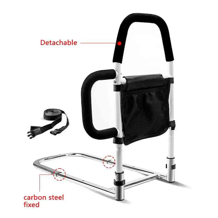 Bedside Assist Handle with Foam Padded Grip and Reinforced Steel Frame, Toolless Setup