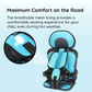 Car Seat Cushion for Kids with 5-Point Harness and Breathable Mesh, Foldable Non-Slip Base