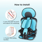 Car Seat Cushion for Kids with 5-Point Harness and Breathable Mesh, Foldable Non-Slip Base