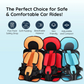 Car Seat Cushion for Kids with 5-Point Harness and Breathable Mesh, Foldable Non-Slip Base