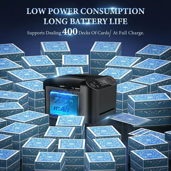 Automatic Card Shuffler and Dealer with 360 Degree Rotation for Poker Nights