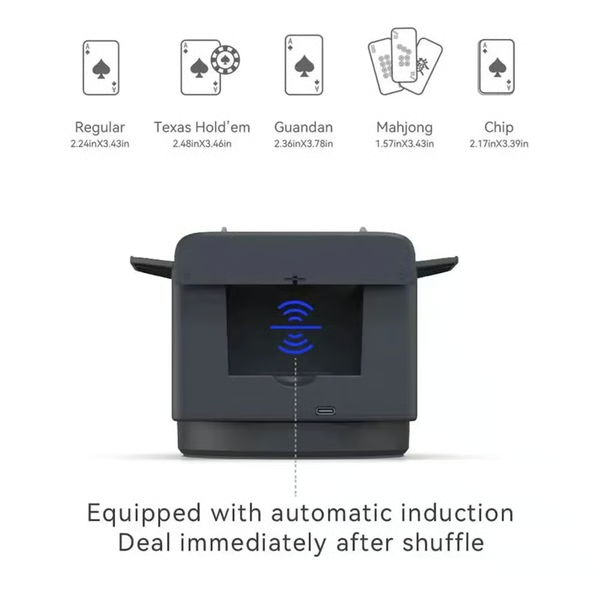 Automatic Card Shuffler and Dealer with 360 Degree Rotation for Poker Nights