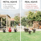 Metal Agave Sculpture with Weather-Resistant Steel and Rustic Metallic Finish, Large