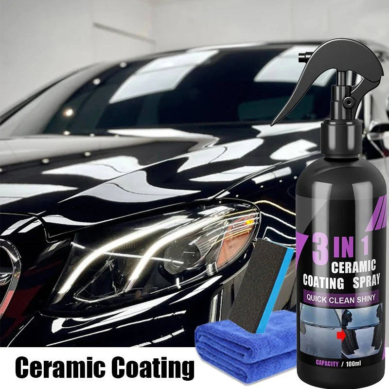 Car Ceramic Coating Spray with Hydrophobic Beading and 12-Month Protection, Vehicle Kit