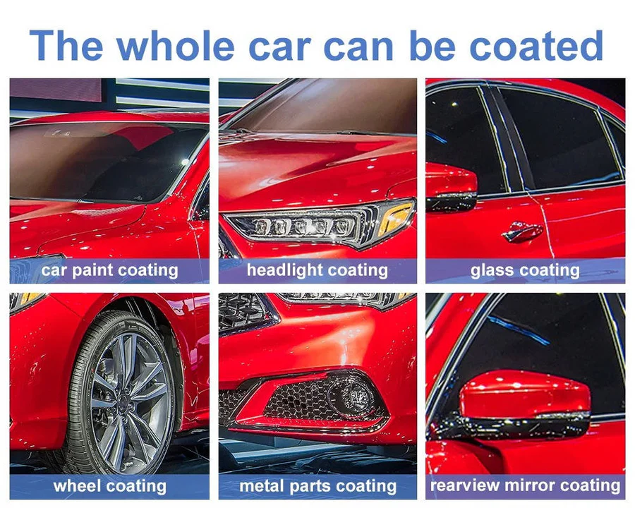 Car Ceramic Coating Spray with Hydrophobic Beading and 12-Month Protection, Vehicle Kit