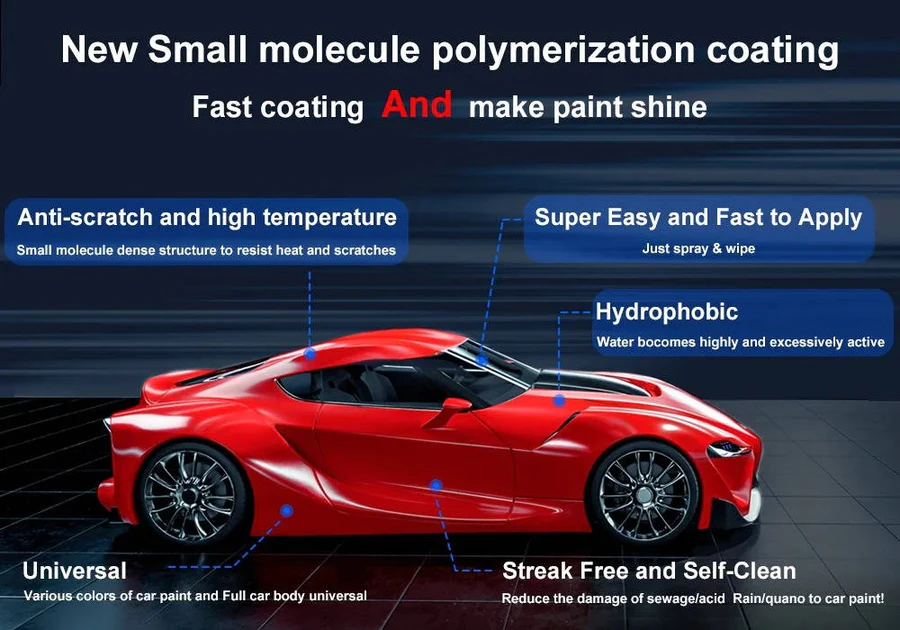 Car Ceramic Coating Spray with Hydrophobic Beading and 12-Month Protection, Vehicle Kit