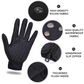 Touchscreen Winter Gloves with Zippered Wrist and Anti-Slip Palm, Fleece-Lined Neoprene