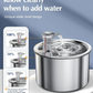 Cat Water Fountain with Stainless Steel Basin and Four-Layer Filter, Motion Sensor Option