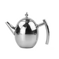 Stainless Steel Teapot with Built-In Strainer and Drip-Resistant Spout, 33oz All Vera Mart