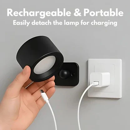 Magnetic Rechargeable Wall Light with 360° Rotation and Touch Controls, USB-C Charging
