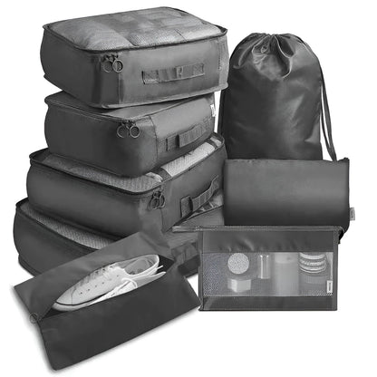 Packing Cubes for Travel Organization with Mesh Windows and Compression, 7-Piece Set