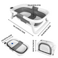 Newborn Bathing Tub with Temperature Alert and Soft Mat, Foldable Design