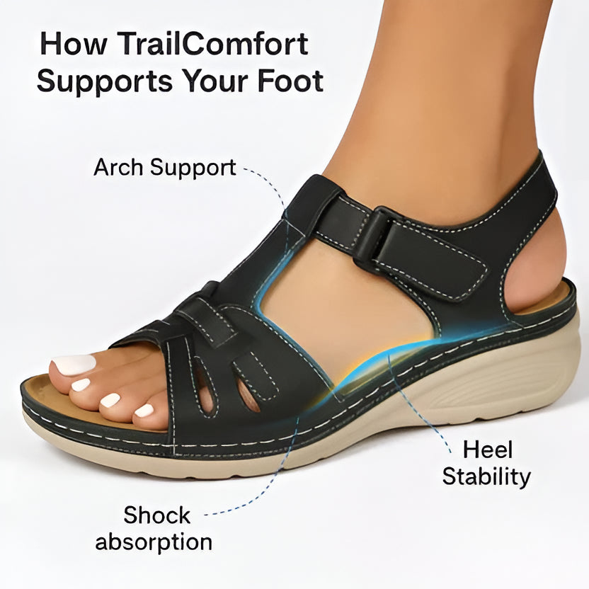 Orthopedic Sandals for Women with Contoured Insole and Adjustable Straps