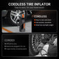 Portable Tire Inflator 150 PSI, Cordless Air Compressor 6000mAh Dual Power 12V DC with Digital Gauge Auto Shut Off for Car Bike Motorcycle Balls