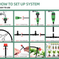 Automatic Garden Watering System with Programmable Timer and Adjustable Drip Heads