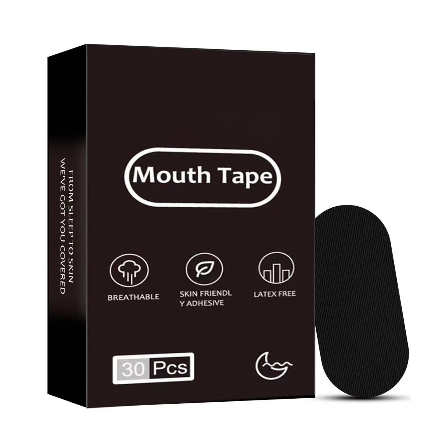 Nose Breathing Sleep Strips with Bamboo Charcoal and Hypoallergenic Adhesive