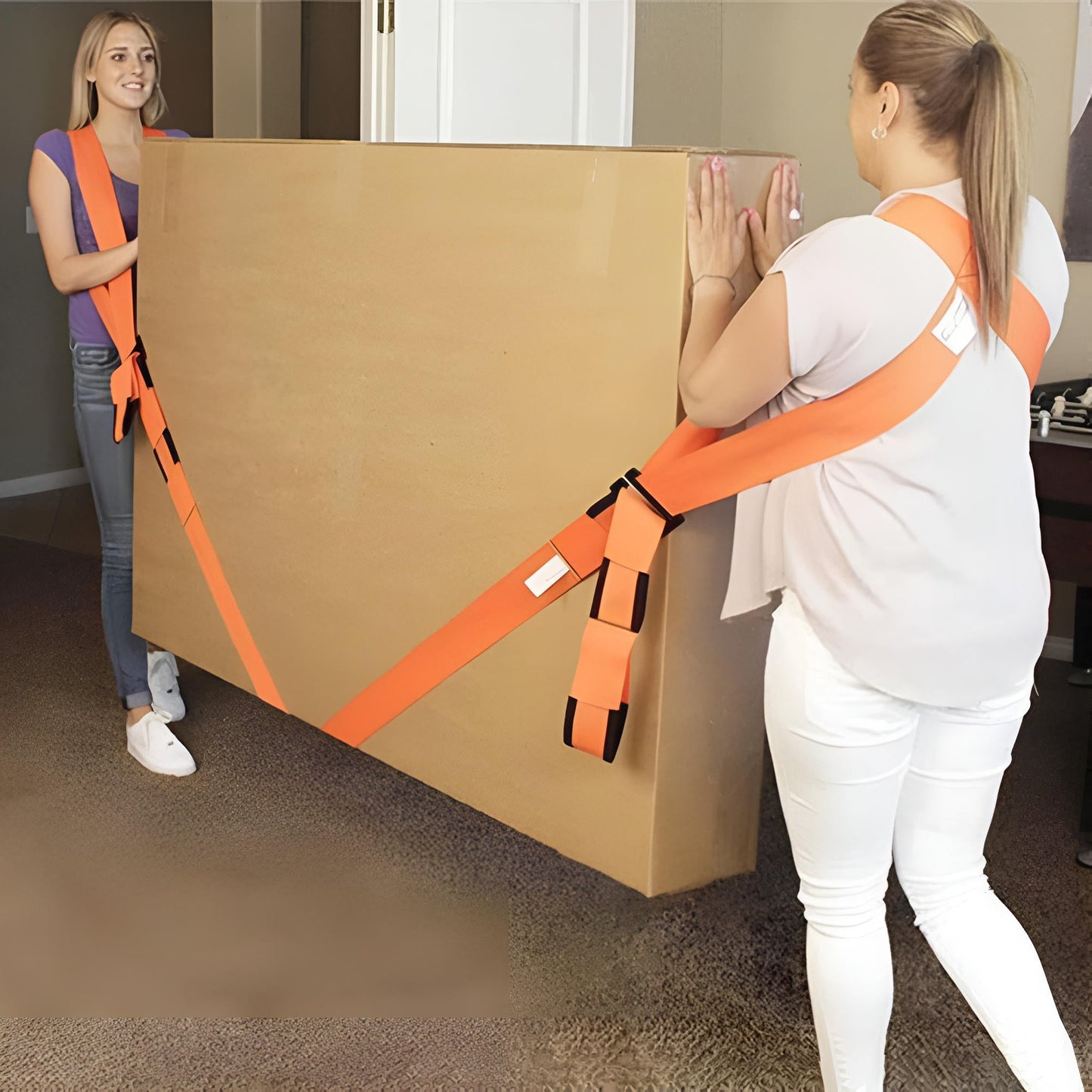 Furniture Lifting Straps with Adjustable Length and Sponge Padding, 400lb Capacity