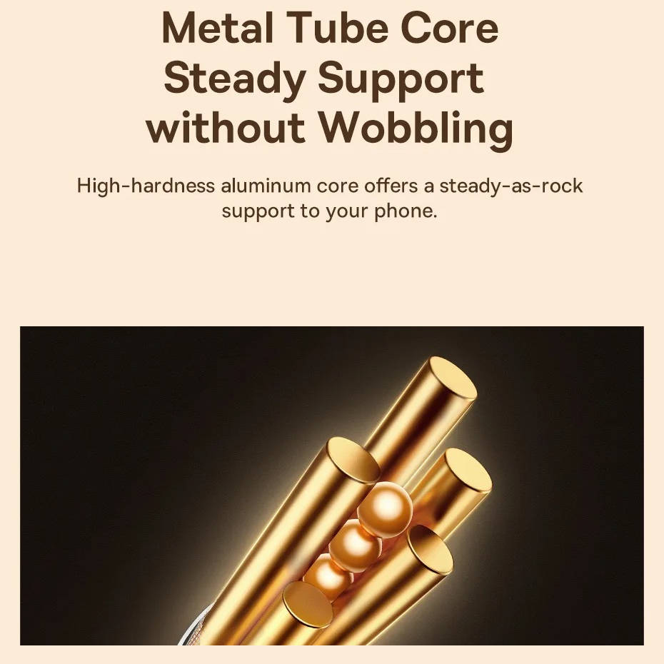 Flexible Phone Holder with Aluminum Core and 360 Rotation for Neck and Desk Use