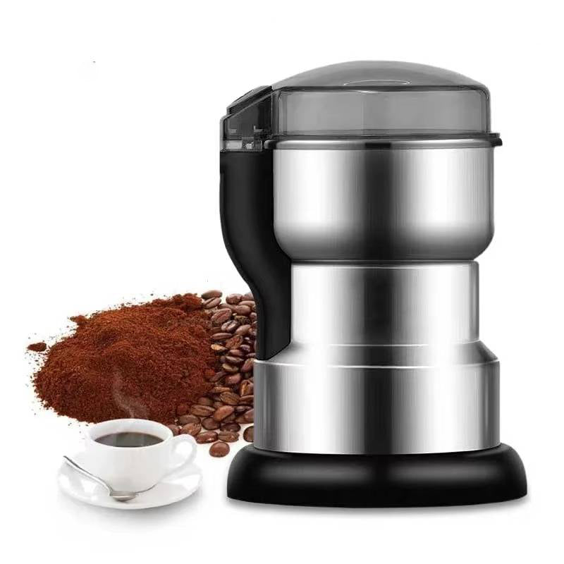 Electric Coffee Grinder with 400W Motor and Six Spiral Blades, Stainless Steel