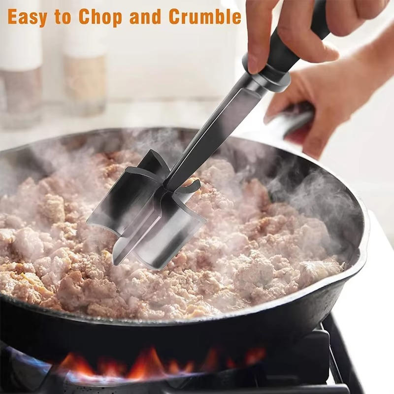 Ground Meat Chopper with Five Blades and Ergonomic Handle, 430°F Heat Tolerance