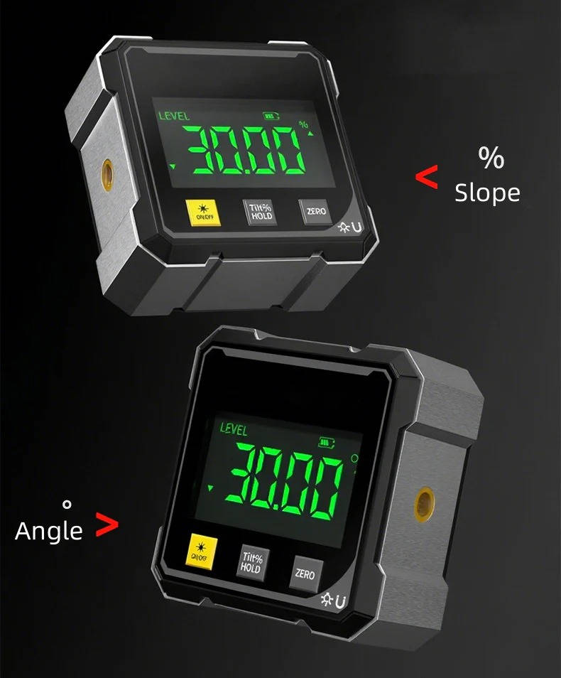 Angle Measurement Tool with LED Display and Magnetic Mount, 0.2 Degree Accuracy
