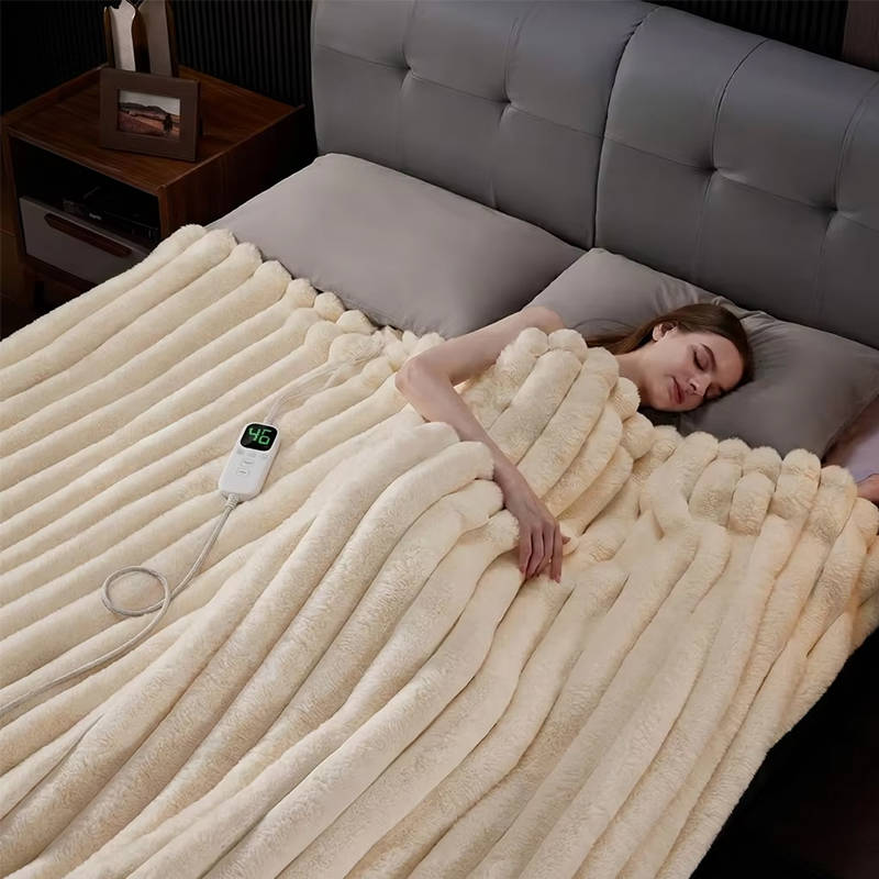 Heated Throw Blanket, Cozy Faux Fur Electric Blanket for Sofa, Bed & Home