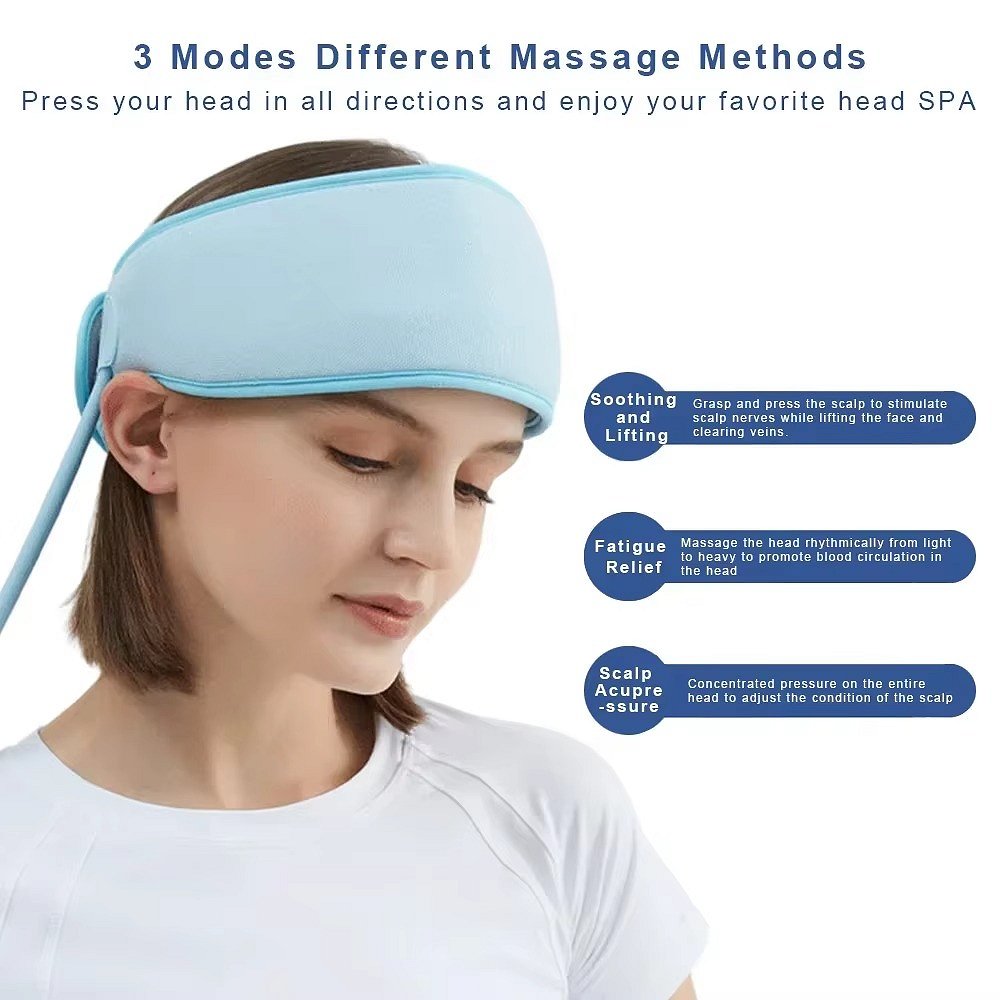 Wireless Massage Cap with Six Airbag Zones and Adjustable Heat, Multi-Area Use