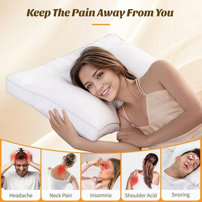 Ergonomic Adapt Pillow with 5 Sleep Zones, Soft Hotel Feel Neck Support for All Sleeping Positions