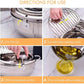 Deep Frying Pot with Splash Guard Lid and Built-in Thermometer, Wire Drain Rack