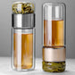 Borosilicate Glass Double Layer Tea Infuser Bottle with Built-in Strainer