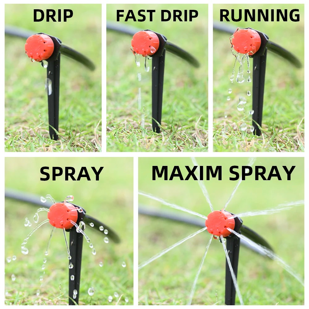 Automatic Garden Watering System with Programmable Timer and Adjustable Drip Heads