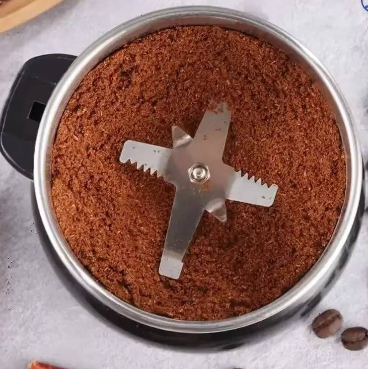 Electric Coffee Grinder with 400W Motor and Six Spiral Blades, Stainless Steel