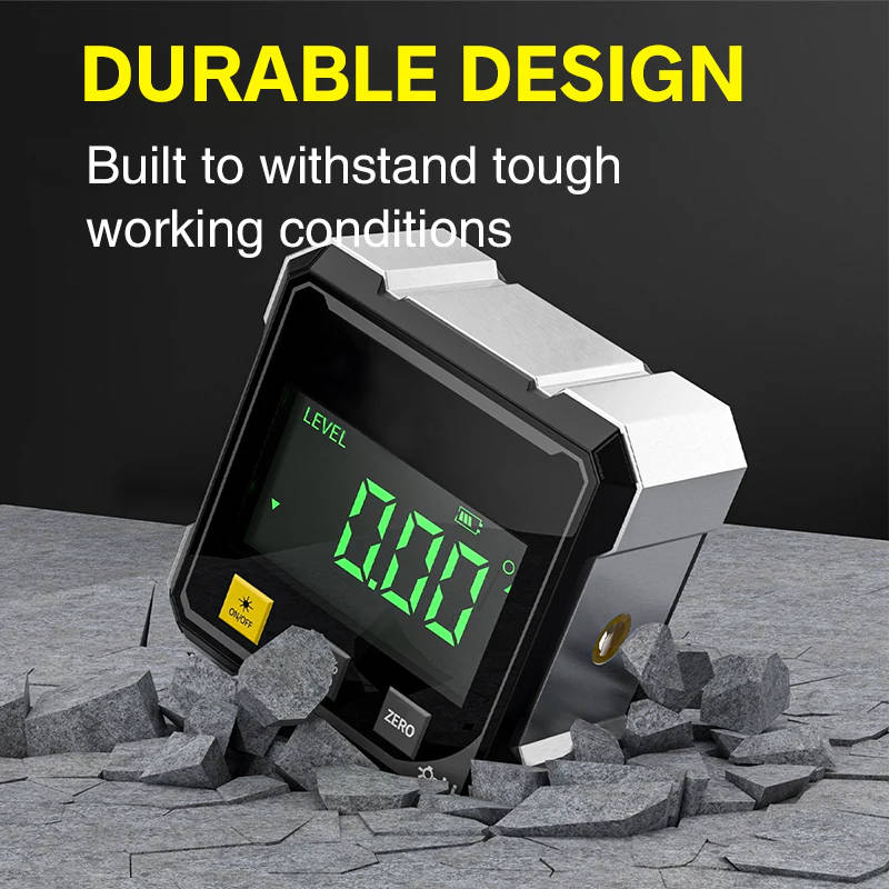 Angle Measurement Tool with LED Display and Magnetic Mount, 0.2 Degree Accuracy