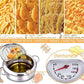 Deep Frying Pot with Splash Guard Lid and Built-in Thermometer, Wire Drain Rack