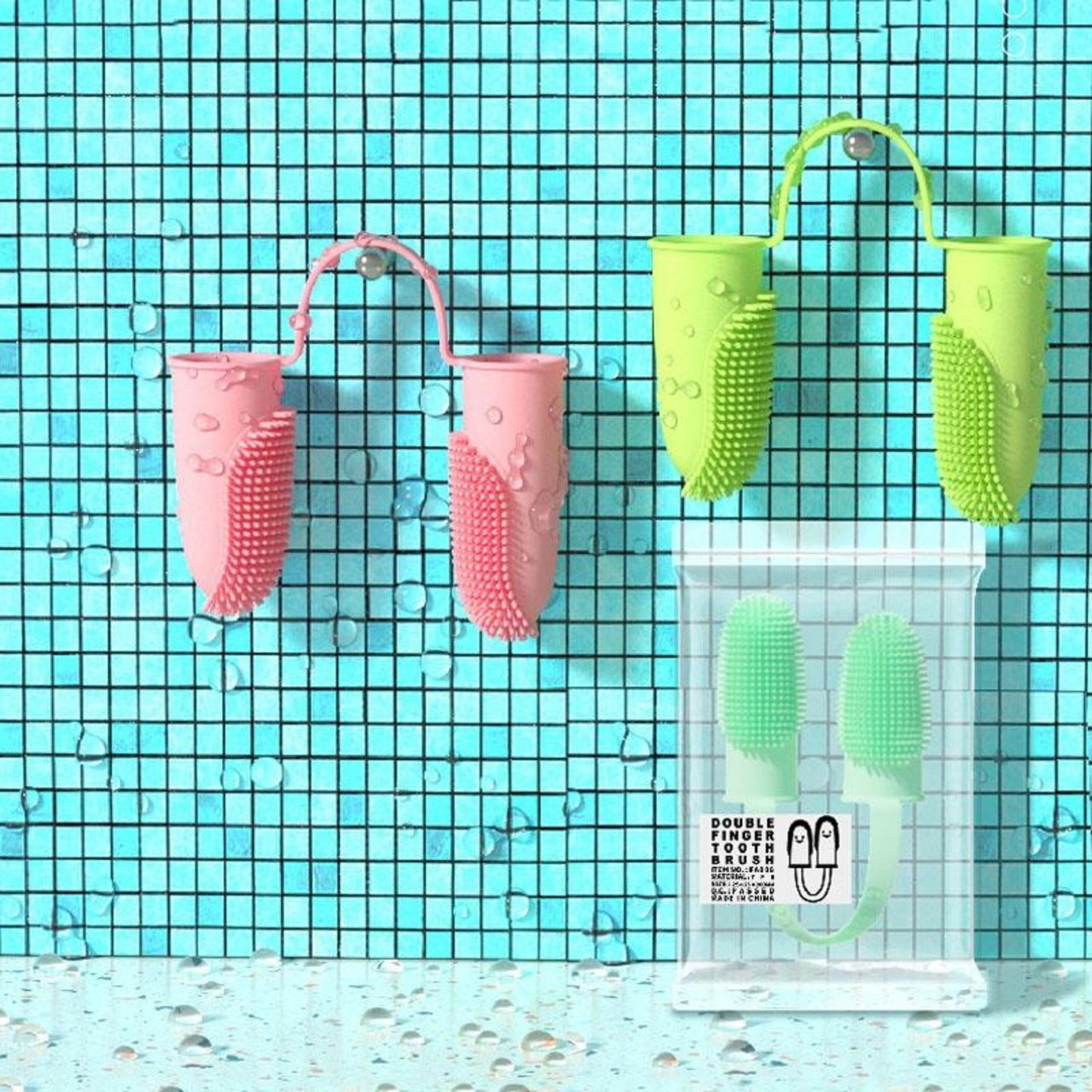 Finger Toothbrush for Dogs and Cats with Dual Design and 800 Bristles