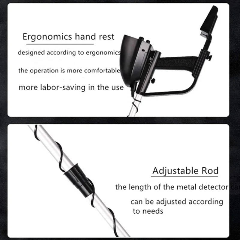 Metal Detector with Waterproof Coil and Dual Detection Modes, 11.81in Depth