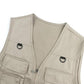 Sleeveless Hiking Vest with Multiple Zippered Pockets and Detachable Mesh Back Panel