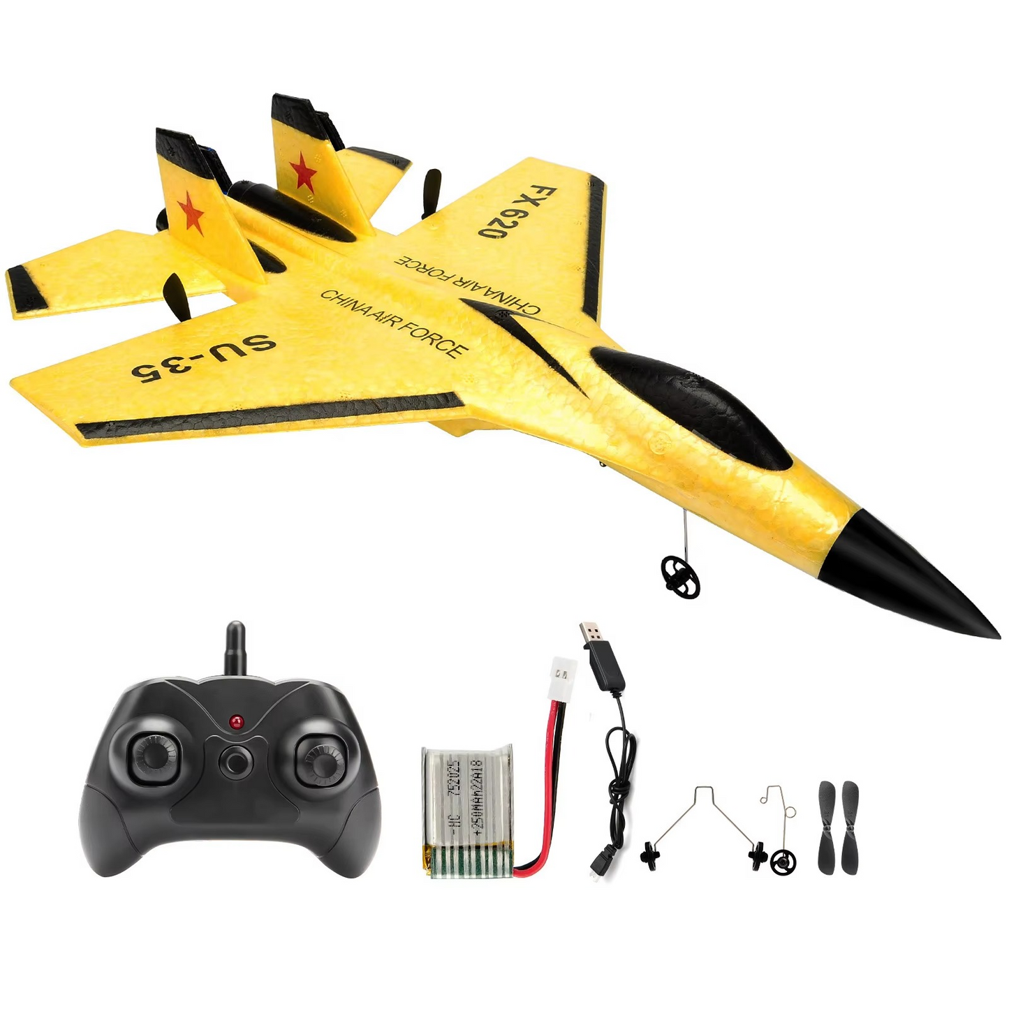 Hand Launch RC Airplane with Dual Channel Remote and 3 Axis Gyroscope, LED Night Flight