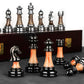 Luxurious Metal Chess Set with Large 16.5 in Wooden Board, Premium Chess Game Set