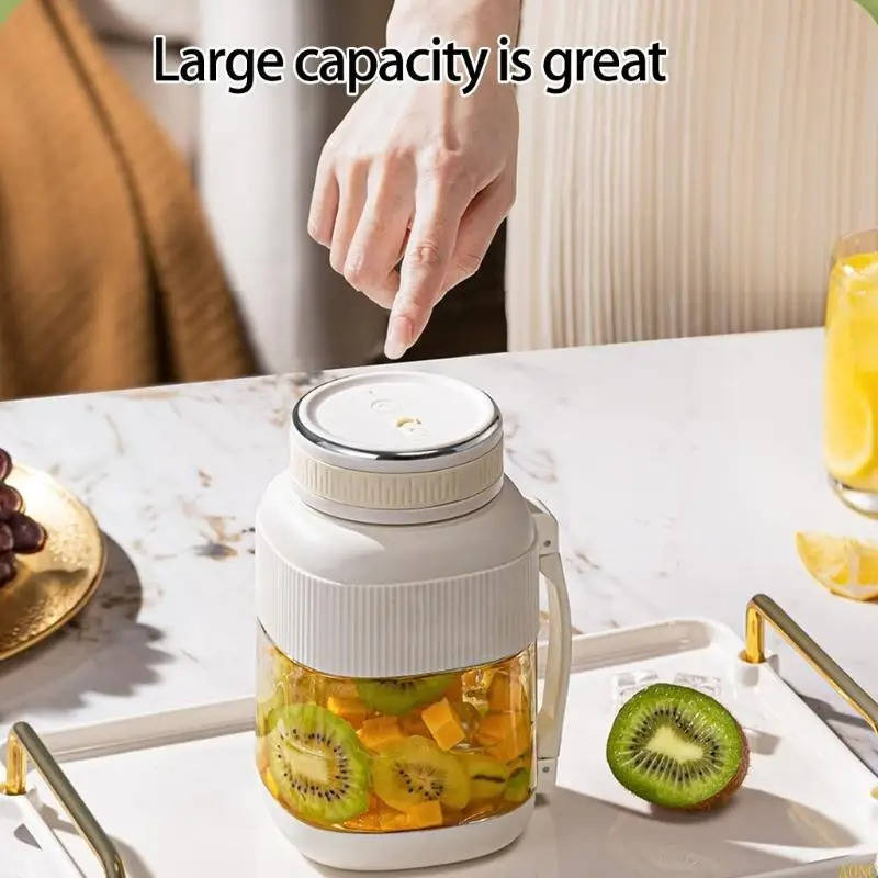 Portable Personal Blender, Type C Rechargeable Mini Blender for Smoothies and Shakes with Extra Lid and Shoulder Strap, Dishwasher Safe