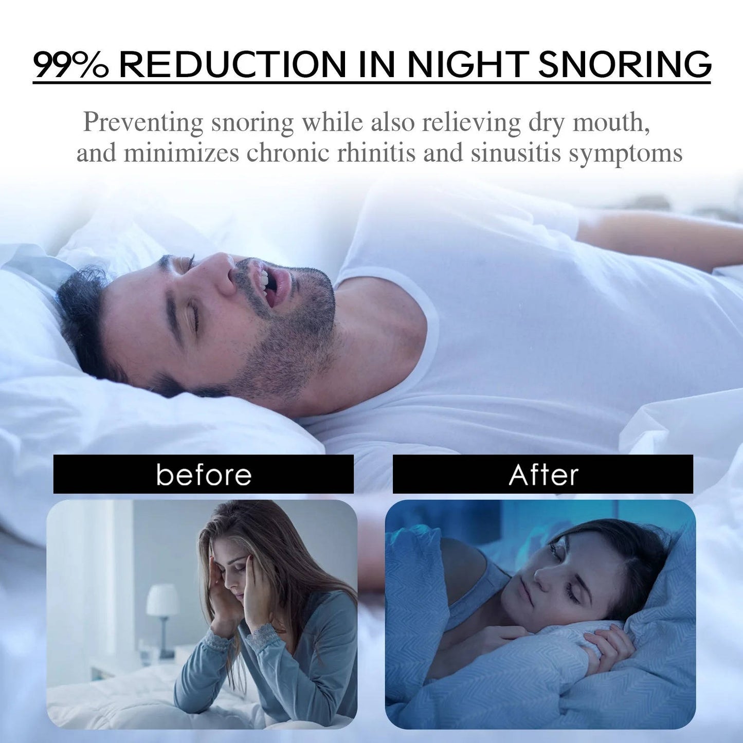 Nose Breathing Sleep Strips with Bamboo Charcoal and Hypoallergenic Adhesive