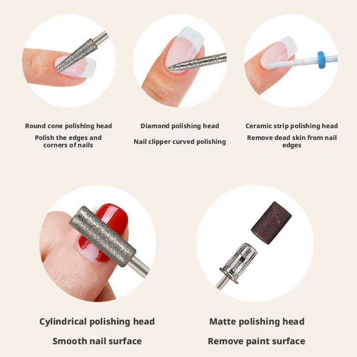 Portable Electric Nail Drill Kit, Professional Manicure and Pedicure Polishing Set for Acrylic, Gel and Dip Nails with Drill Bits