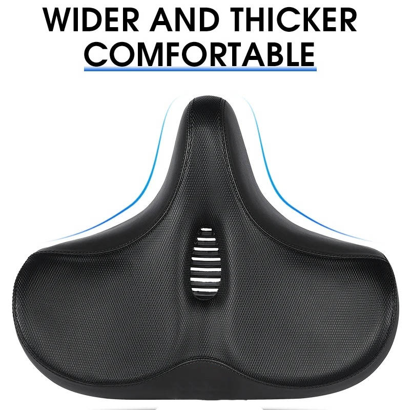 Memory Foam Bike Saddle with Hollow Grid Ventilation and Dual Spring Shock Absorption
