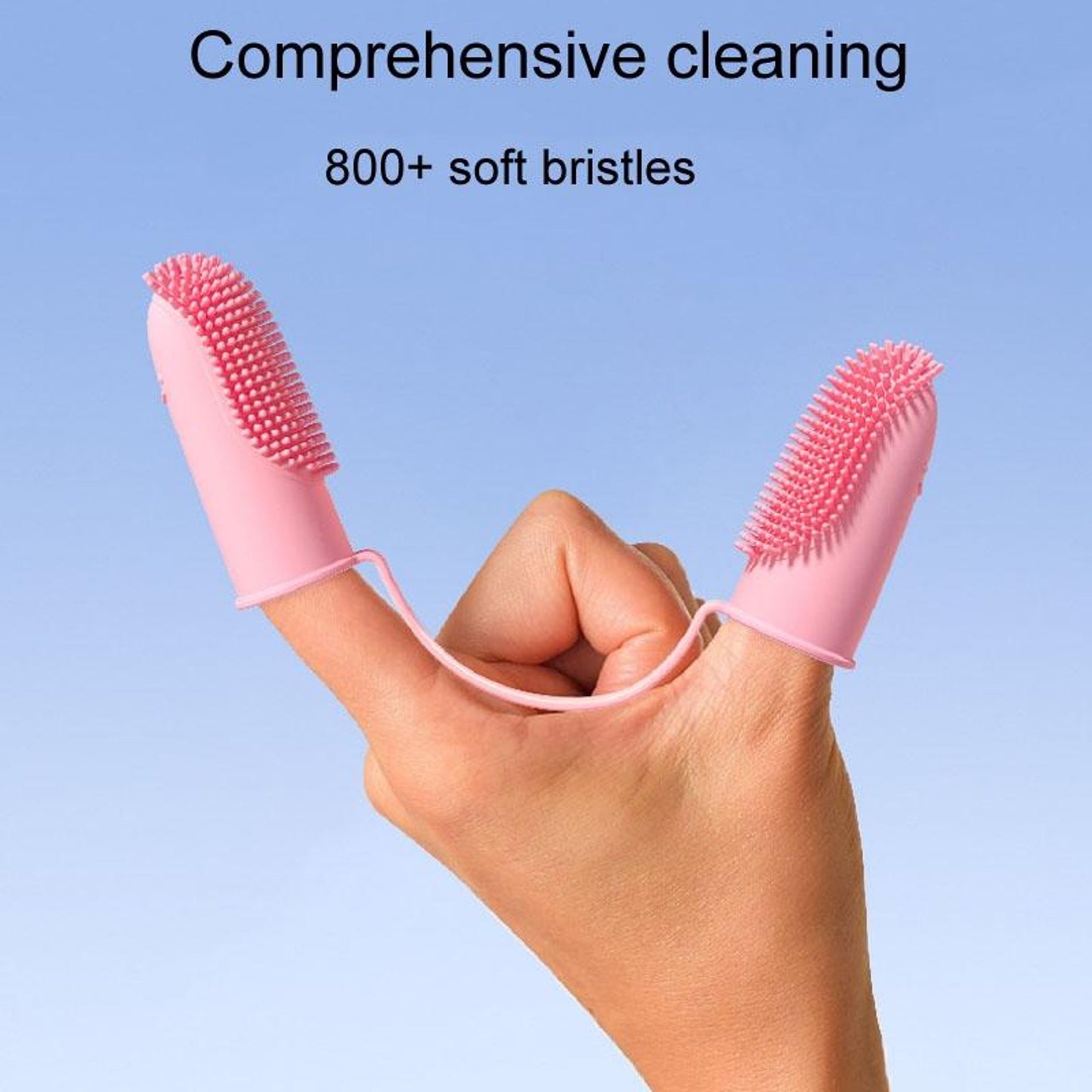 Finger Toothbrush for Dogs and Cats with Dual Design and 800 Bristles