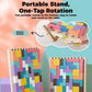 Wooden Puzzle Blocks with 42 Pieces and 10 Cards, Foldout Stand