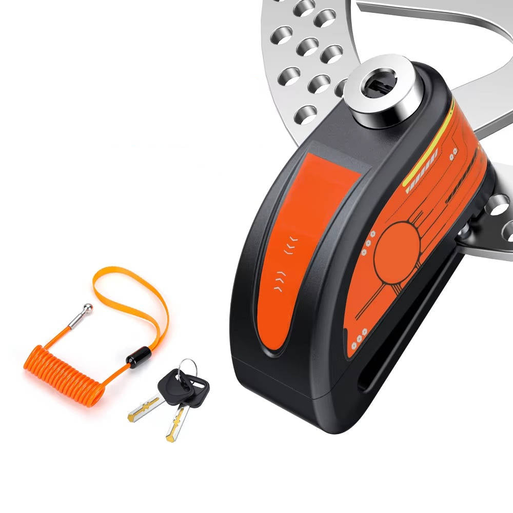 Disc Brake Lock with 120dB Motion Alarm and 6-Month Battery for Motorcycles