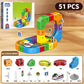 Motorized Magnetic Train Set with Flexible Track Cubes and Traffic Signs